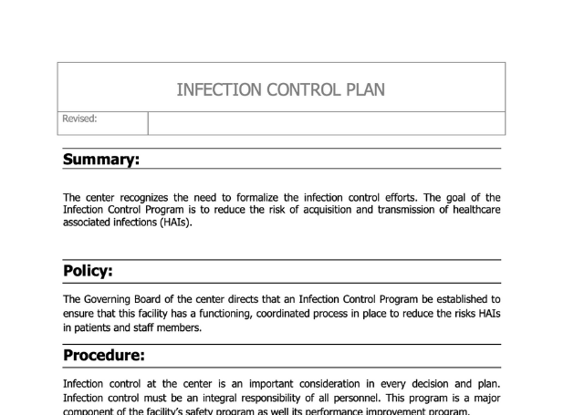 Infection Control Plan