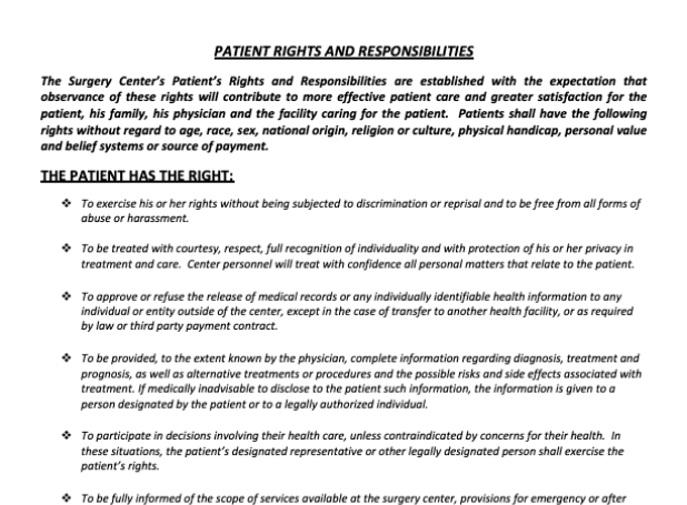 Patient Rights and Responsibilities Form
