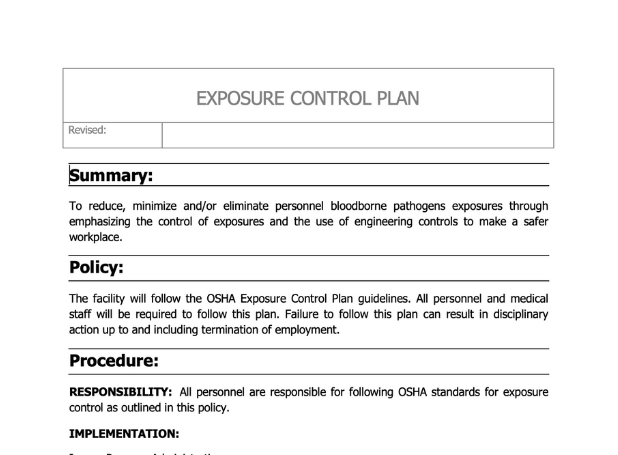 Exposure Control Plan